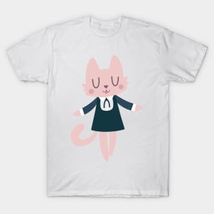 Pink Kitty in a Dress T-Shirt